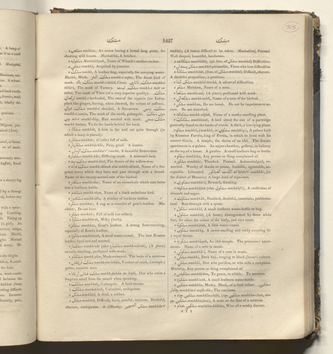 A Dictionary, Persian, Arabic, and English; with a Dissertation on