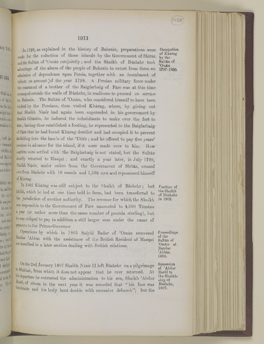 'Gazetteer of the Persian Gulf. Vol I. Historical. Part II. J G Lorimer. 1915' [&lrm;1911] (428/1262)