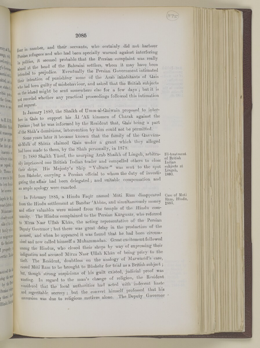'Gazetteer of the Persian Gulf. Vol I. Historical. Part II. J G Lorimer. 1915' [&lrm;2085] (602/1262)