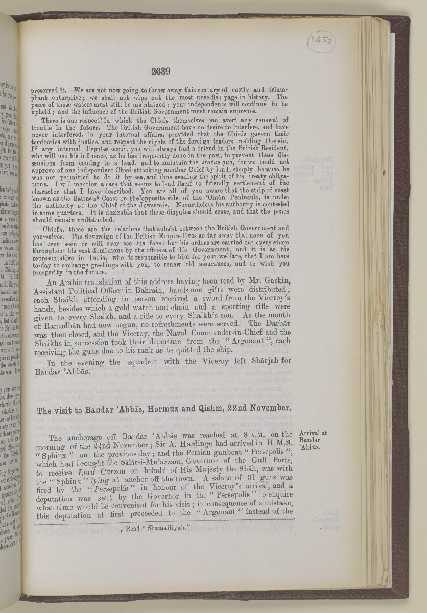 'Gazetteer of the Persian Gulf. Vol I. Historical. Part II. J G Lorimer. 1915' [&lrm;2639] (1156/1262)