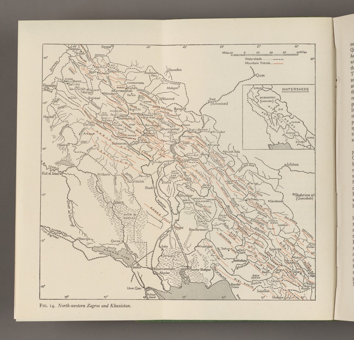 ‘FIG. 14. North-western Zagros and Khuzistan.’ [&lrm;54v] (2/2)