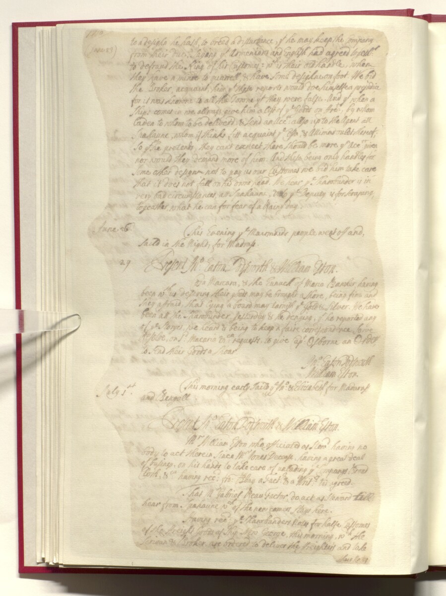Diary And Consultations Of Mr Eaton Dodsworth Agent Of The East India Company At Gombroon Bandar E ʻabbas In The Persian Gulf Commencing 1 November 1708 And Ending 31 July 1710 19v 49 60 Qatar Digital Library