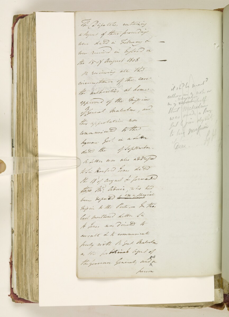 'Rough Draft of Report on the Missions of Sir H. Jones B'. on the part of His Majesty, & of Brigadier General Malcolm, on the part of the Governor General, to the Court of Persia' [&lrm;273v] (30/204)
