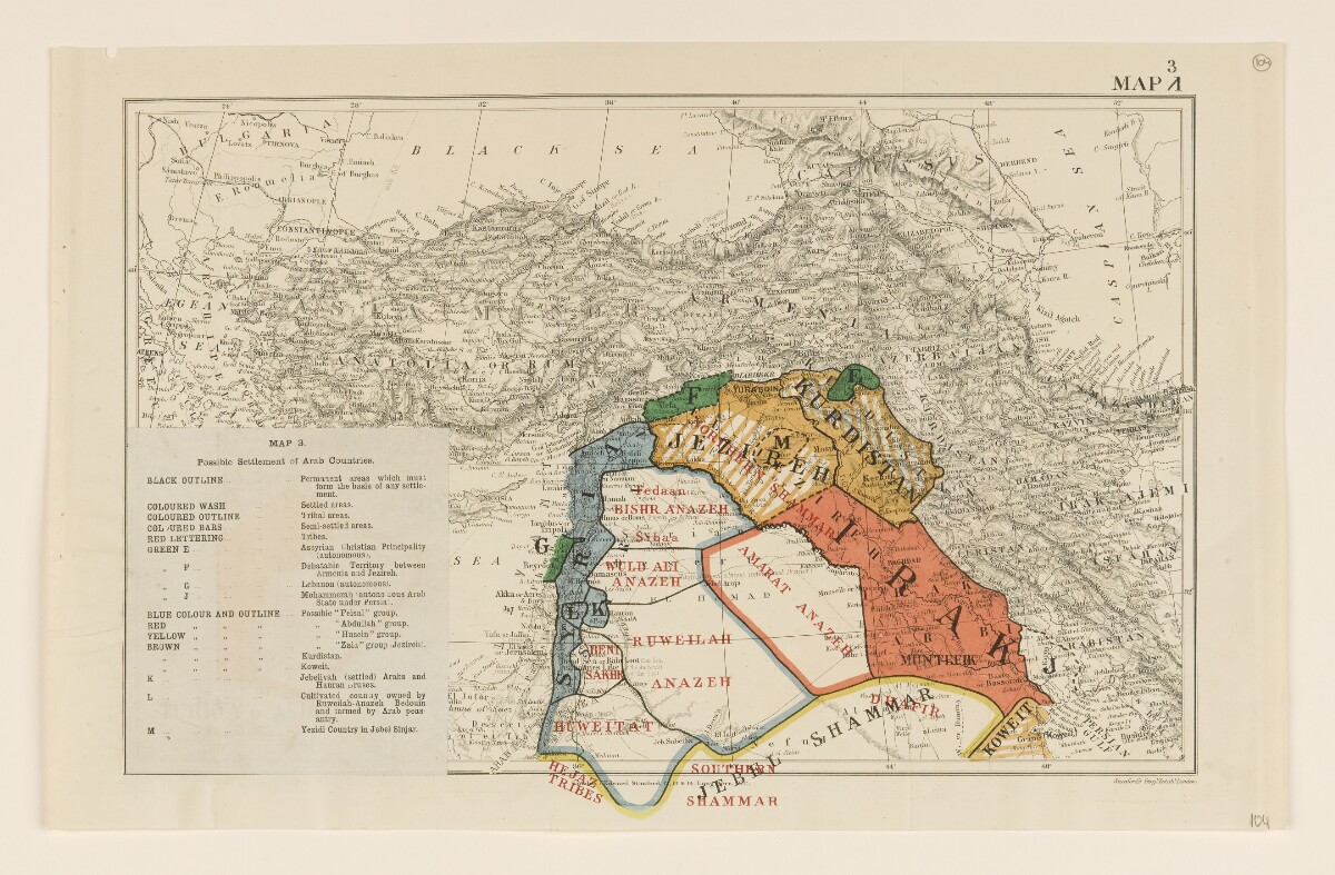 Possible Settlement of Arab Countries [‎104r] (1/2) | Qatar Digital Library