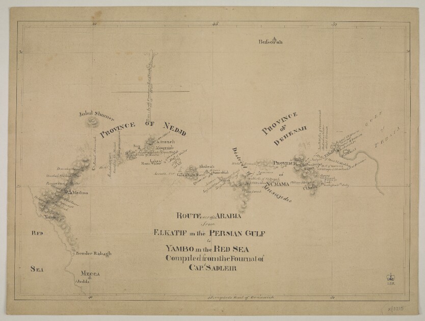 'Route across Arabia from El Katif in the Persian Gulf to Yambo in the ...