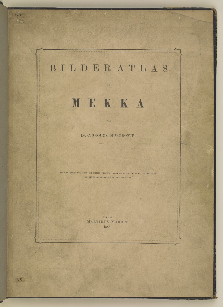 ‘Bilder-Atlas zu Mekka’, by Christiaan Snouck Hurgronje [&lrm;iii-r] (12/138)