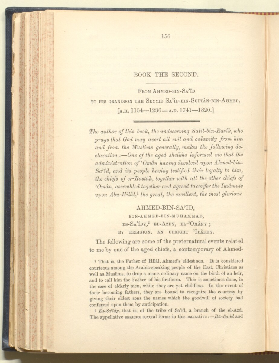 'History of the imâms and seyyids of 'Omân by Salîl-ibn-Razîk, from A.D ...