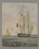 'His Majesty’s experimental frigate Vernon drawn at sea Jany. 10th 1834 in Persian Gulf' by Godfrey Thomas Vigne (1801–63)