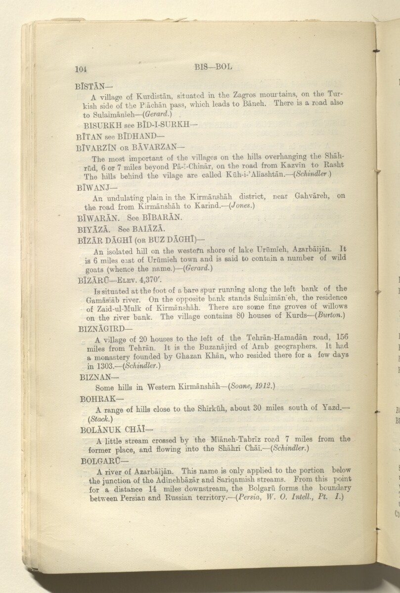 'GAZETTEER OF PERSIA. VOLUME II' [&lrm;58v] (121/706)