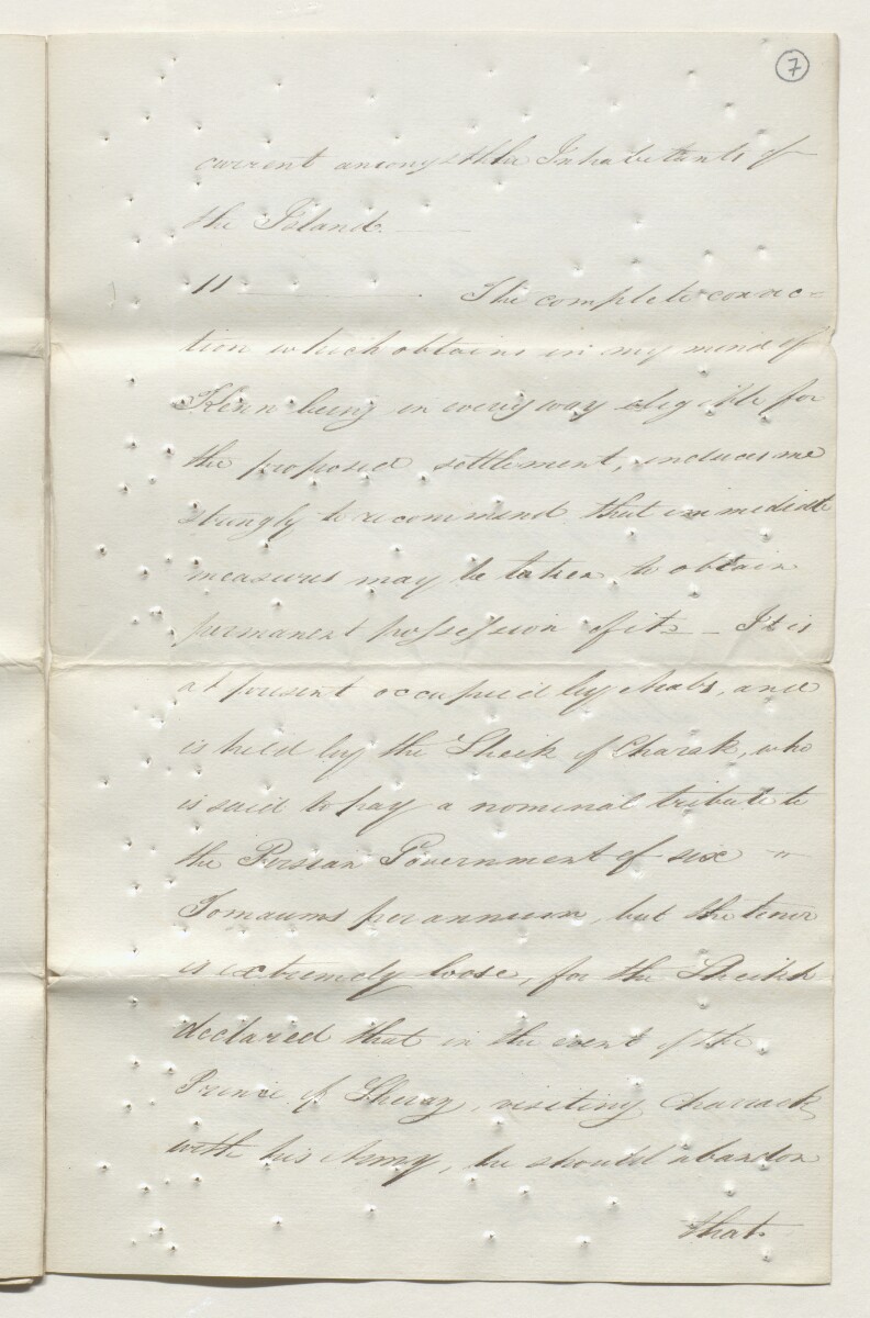 Enclosure in Letter from Henry Willock to the Secret Committee of 29 Mar 1820 [&lrm;7r] (13/16)